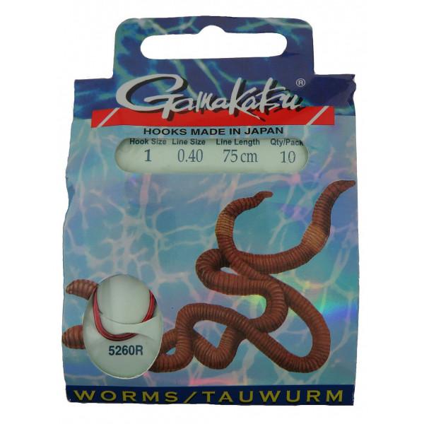 Gamakatsu Tauwurm Vorfachhaken 75 cm