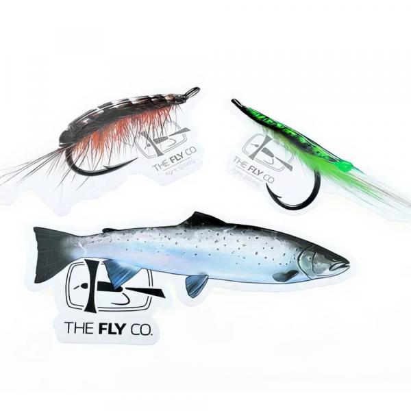 Meerforellen Aufkleber Set mit Fliegenmotiv