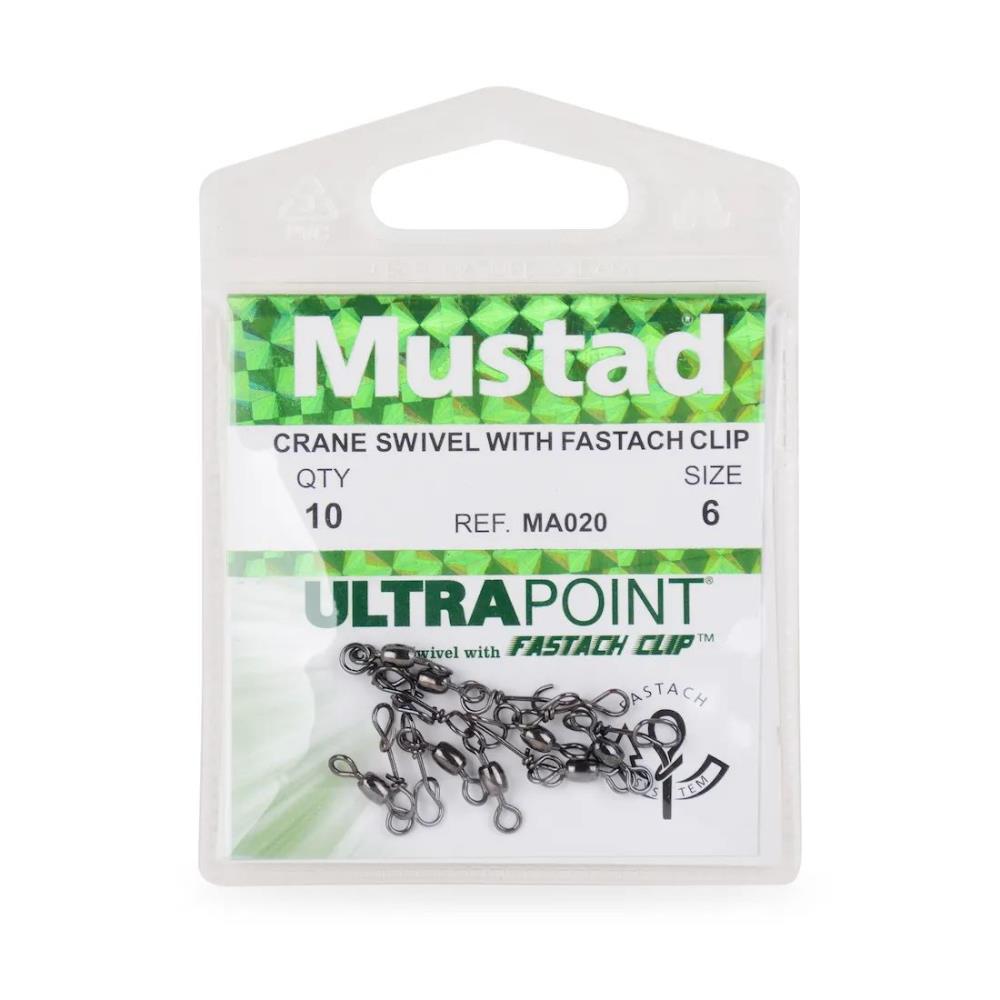 Mustad Ultra Point Crane Swivel Fastach Clip Wirbel